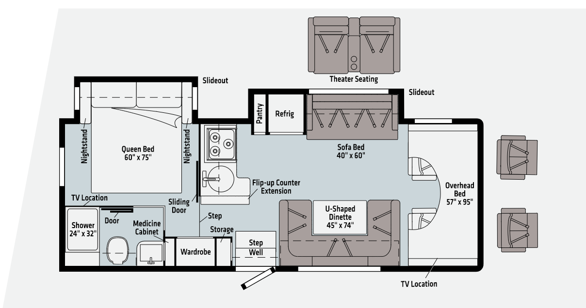 2025 WINNEBAGO MINNIE WINNIE 26T*24, , floor-plans-day image number 0